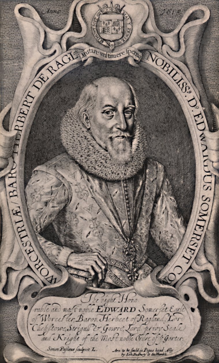 Edward Somerset, 4º Conde de Worcester, cortesano inglés, c1618 1894 de Simon de Passe