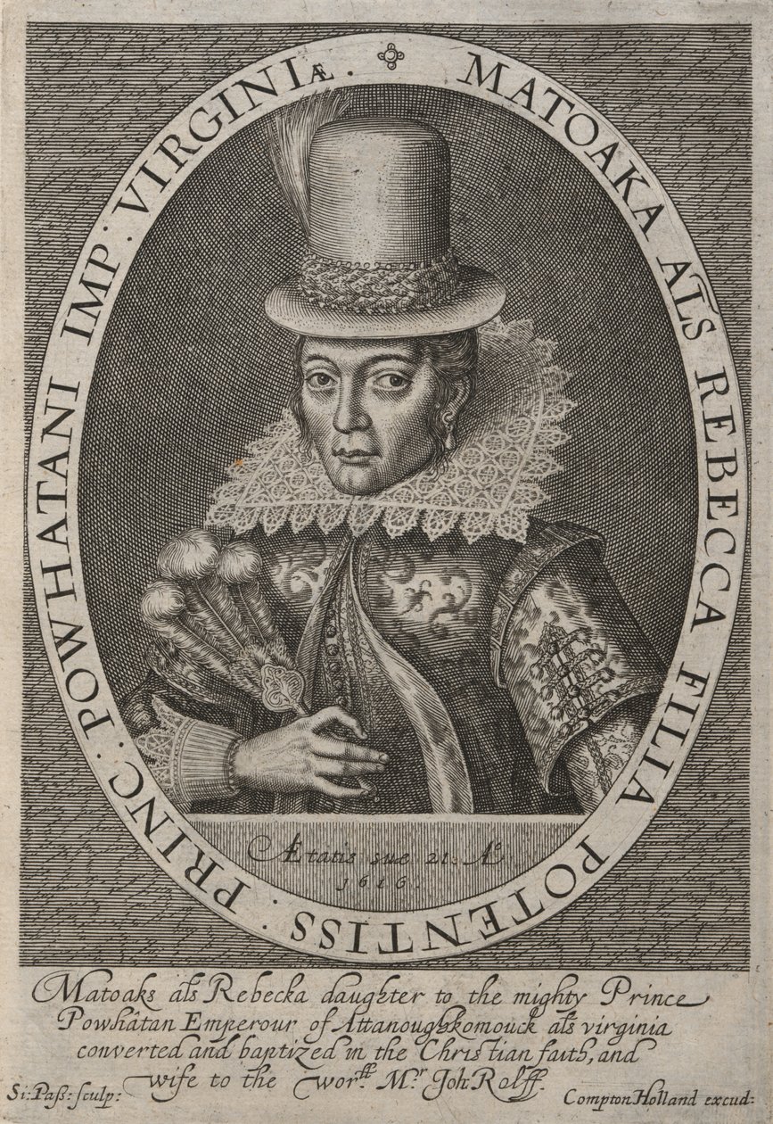 Pocahontas (c. 1595-1617) de Simon de Passe