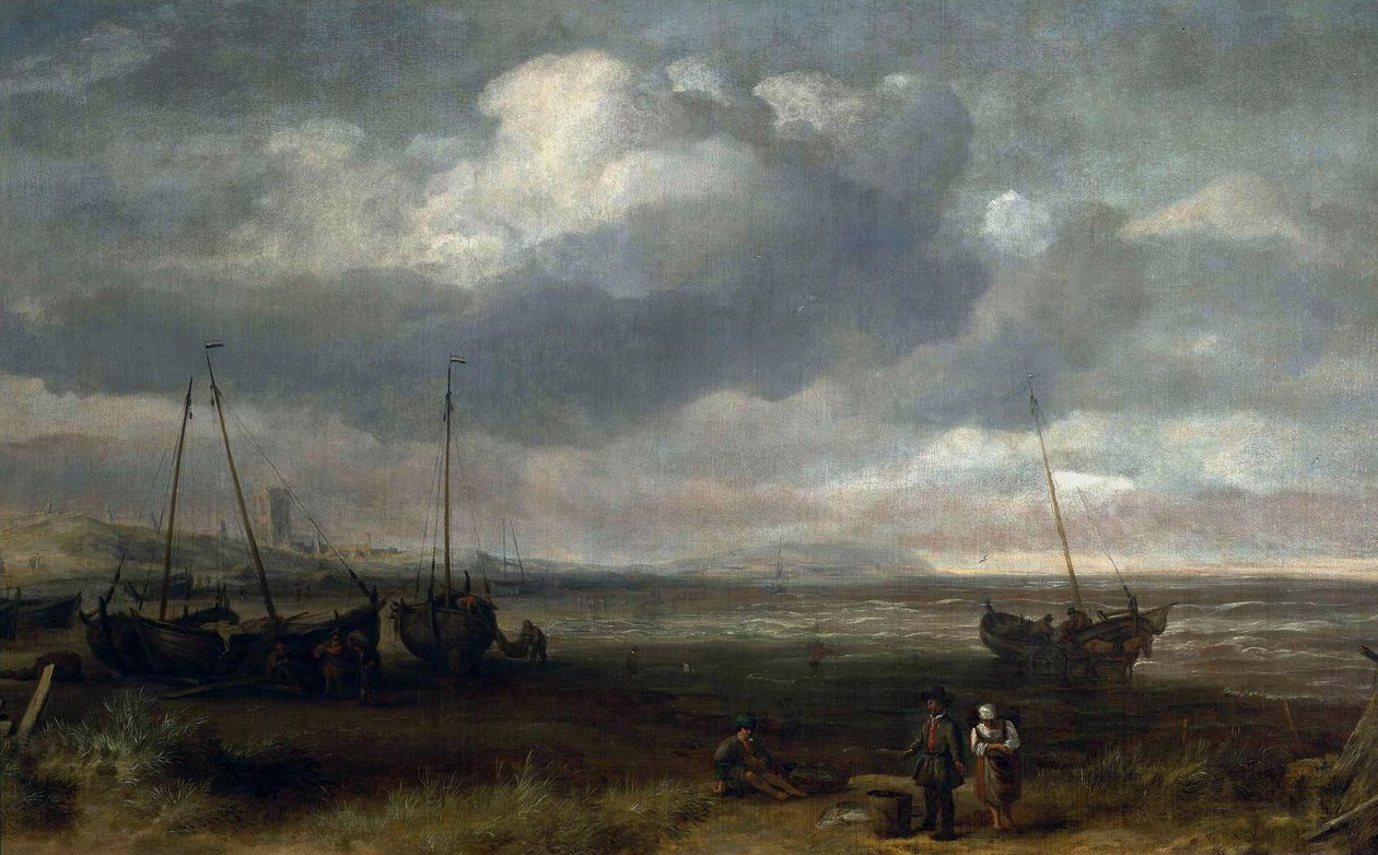 Mar en Scheveningen con barcos de pesca de Simon de Vlieger