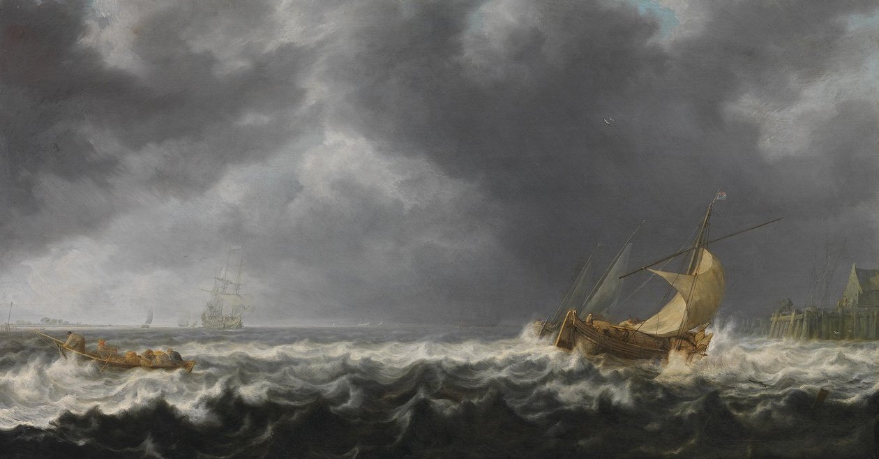 Mar tormentoso de Simon de Vlieger