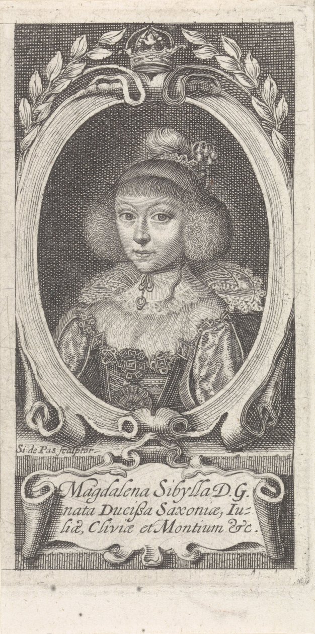 Princesa Magdalena Sibila de Sajonia 1617-1668, duquesa de Sajonia-Altenburgo, c. 1647-1648 de Simon van de Passe
