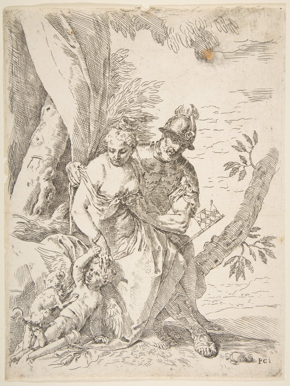 Marte, Venus y Cupido de Simone Cantarini