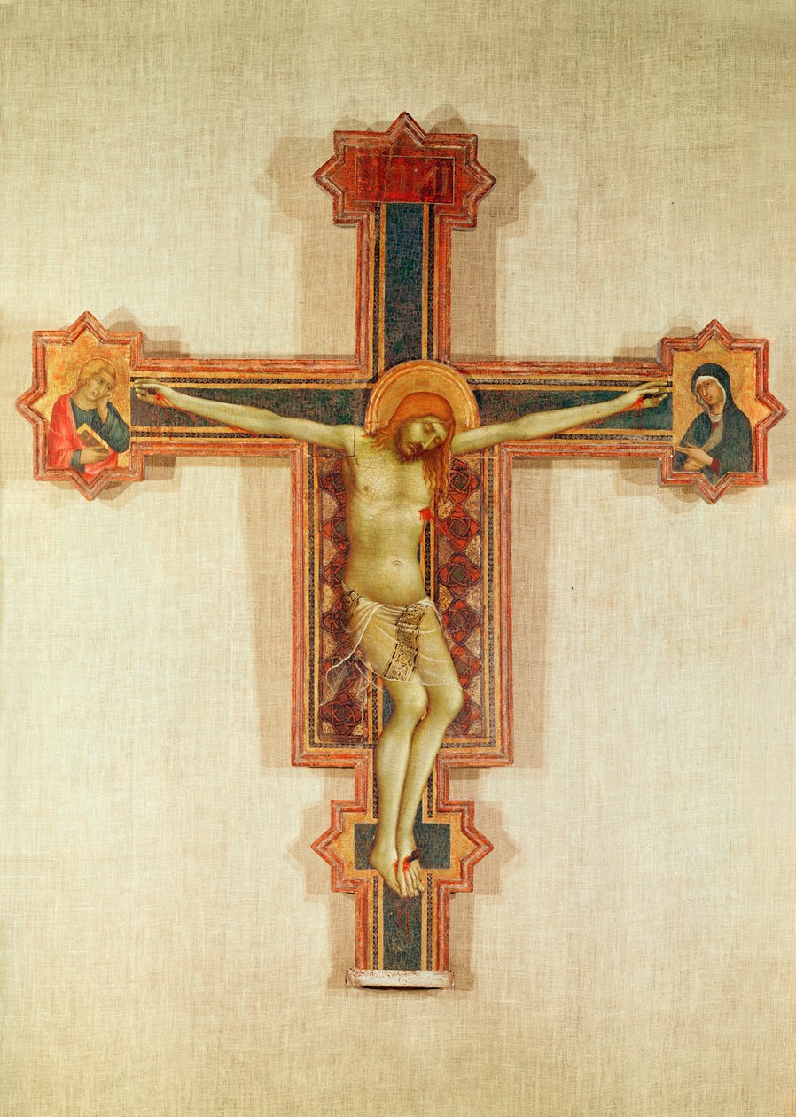 Crucifijo con La Virgen y San Juan de Simone Martini