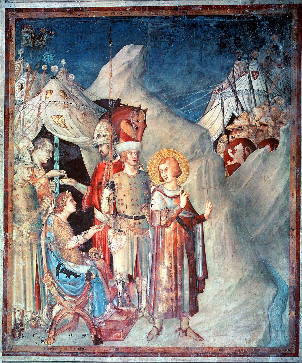 San Martín renunciando a su vida como soldado, de la Vida de San Martín, 1326 de Simone Martini