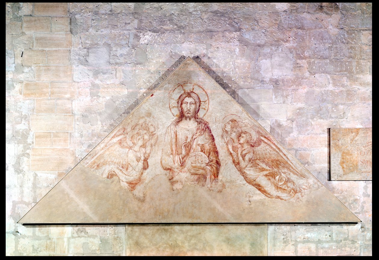 Tímpano que representa a Cristo el Redentor rodeado de ángeles, 1341 de Simone Martini