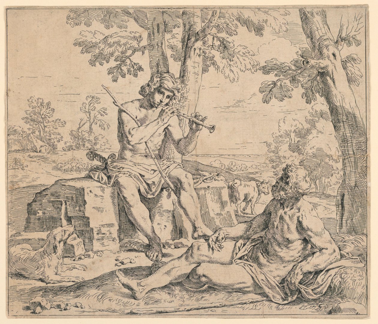 Mercurio y Argos de Simone Cantarini