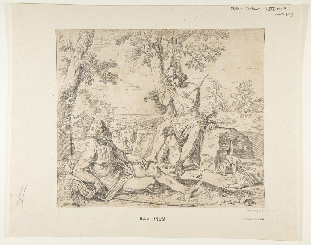 Mercurio y Argos, ca.1630-1648 de Simone Cantarini