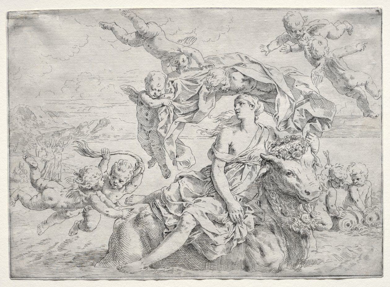 Rape of Europa de Simone Cantarini