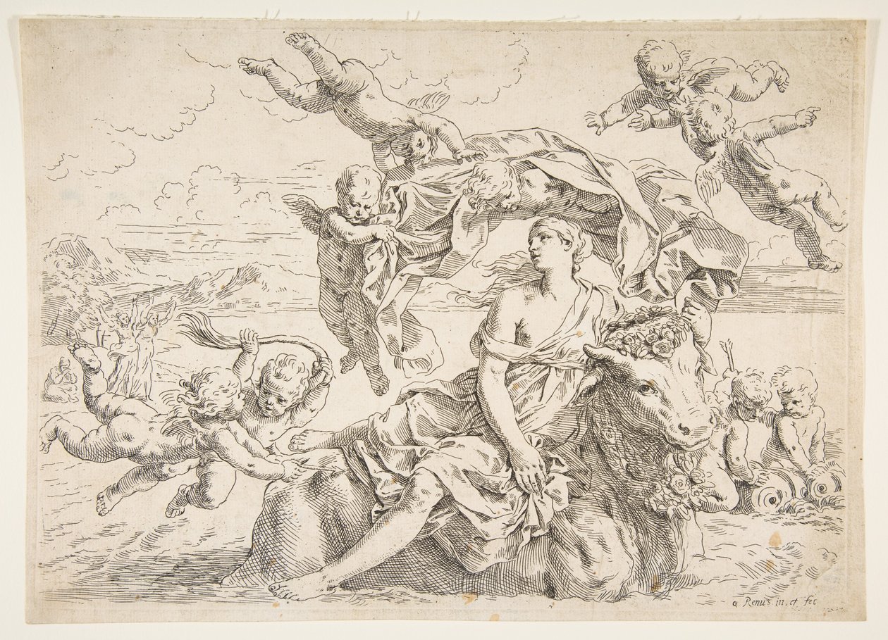 El rapto de Europa, ca. 1636 de Simone Cantarini