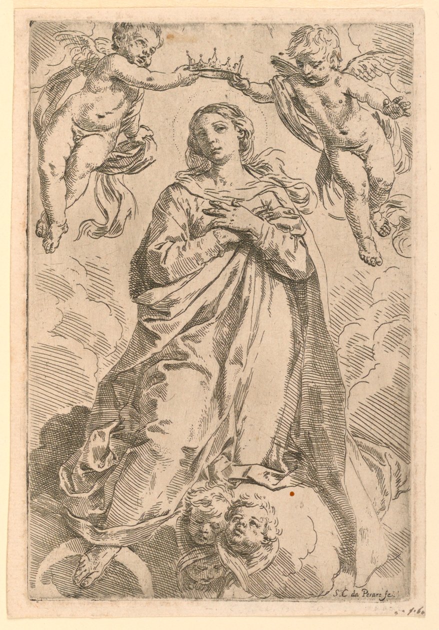 La Coronación de la Virgen de Simone Cantarini
