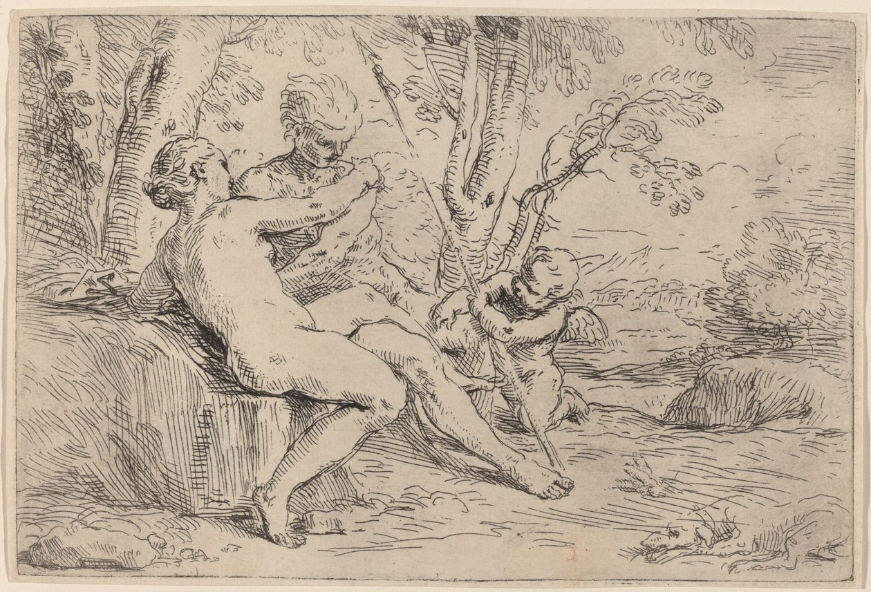 Venus y Adonis de Simone Cantarini