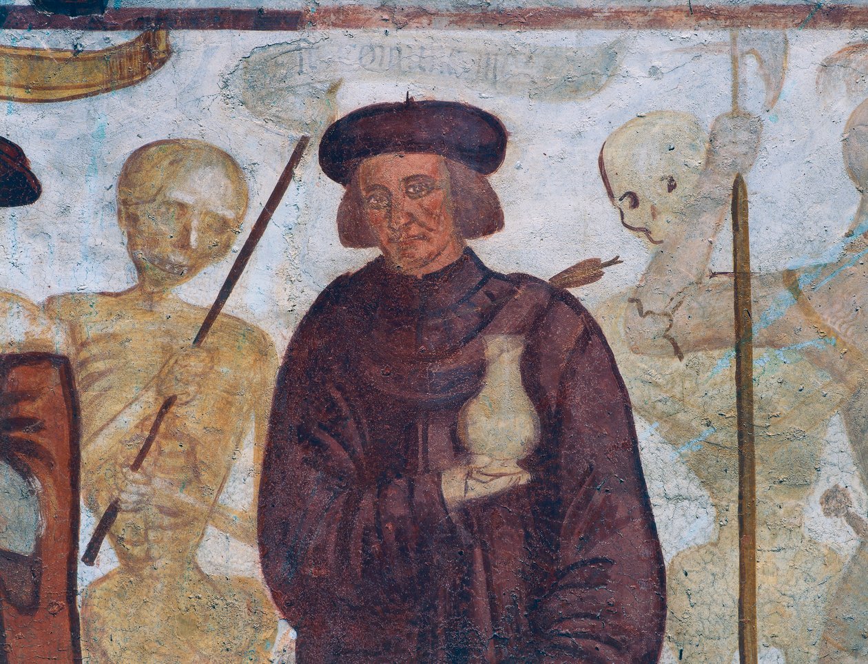 La muerte con el doctor (detalle) de Simone II Baschenis