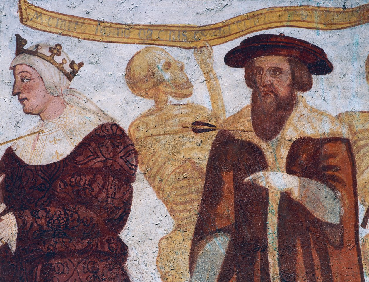 La muerte con el duque (detalle) de Simone II Baschenis