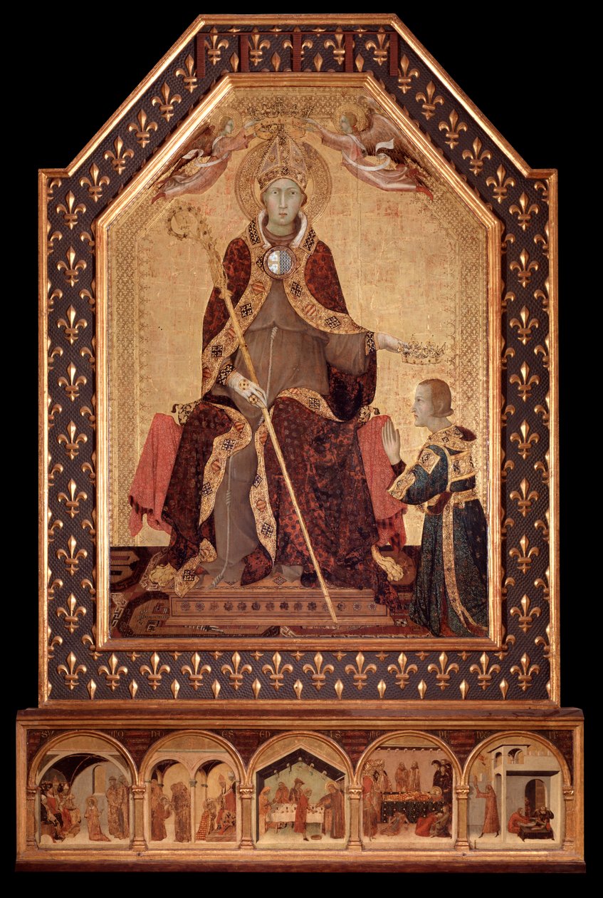 San Luis de Anjou corona a Roberto I de Nápoles (1277-1343) de Simone Martini
