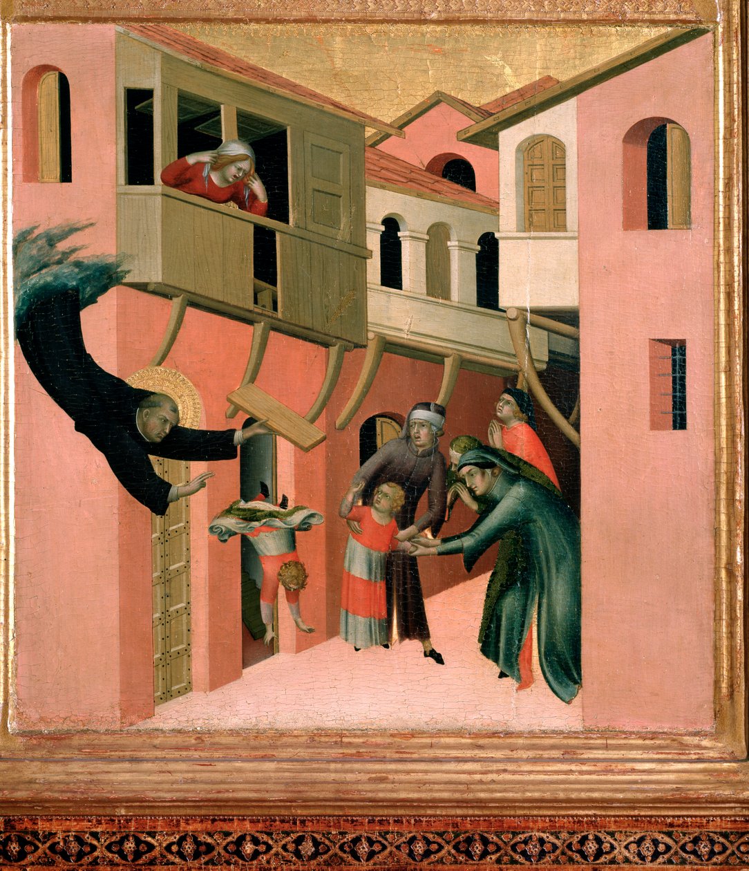 El monje italiano Agostino Novello y la representación de cuatro de sus milagros de Simone Martini