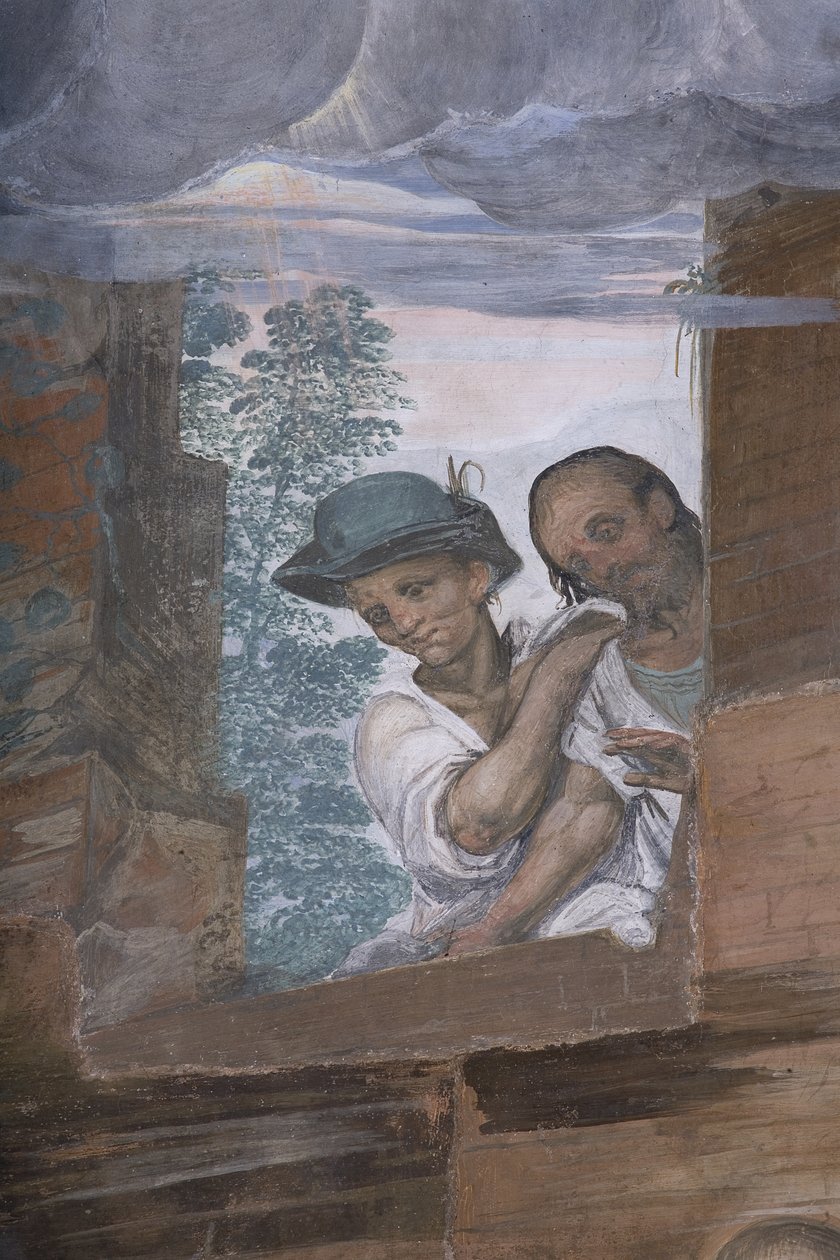 Adoración de los Pastores, 1578-82 (detalle) de Simone Veneziano Peterzano
