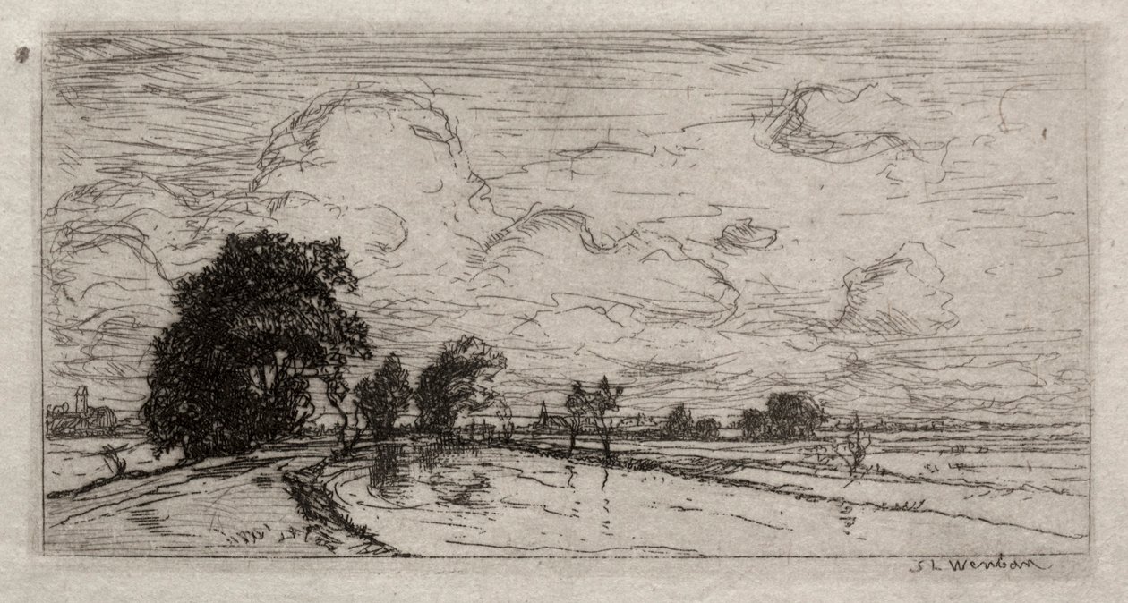 Paisaje inundado con árboles de Sion Longley Wenban