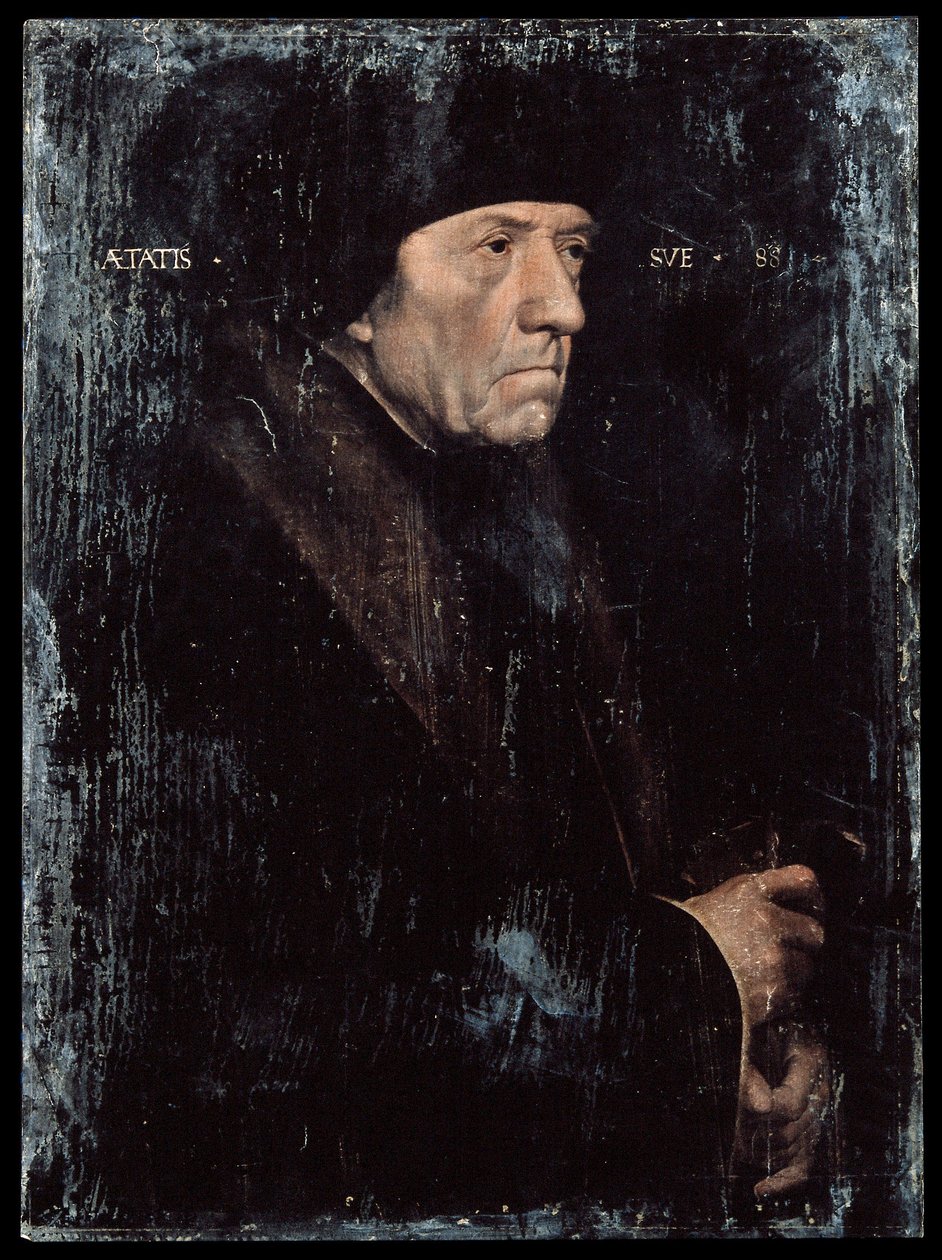 Sir John Chambers. Reproducción en color de pintura de H. Holbein. Colecciones iconográficas de Sir John chambers