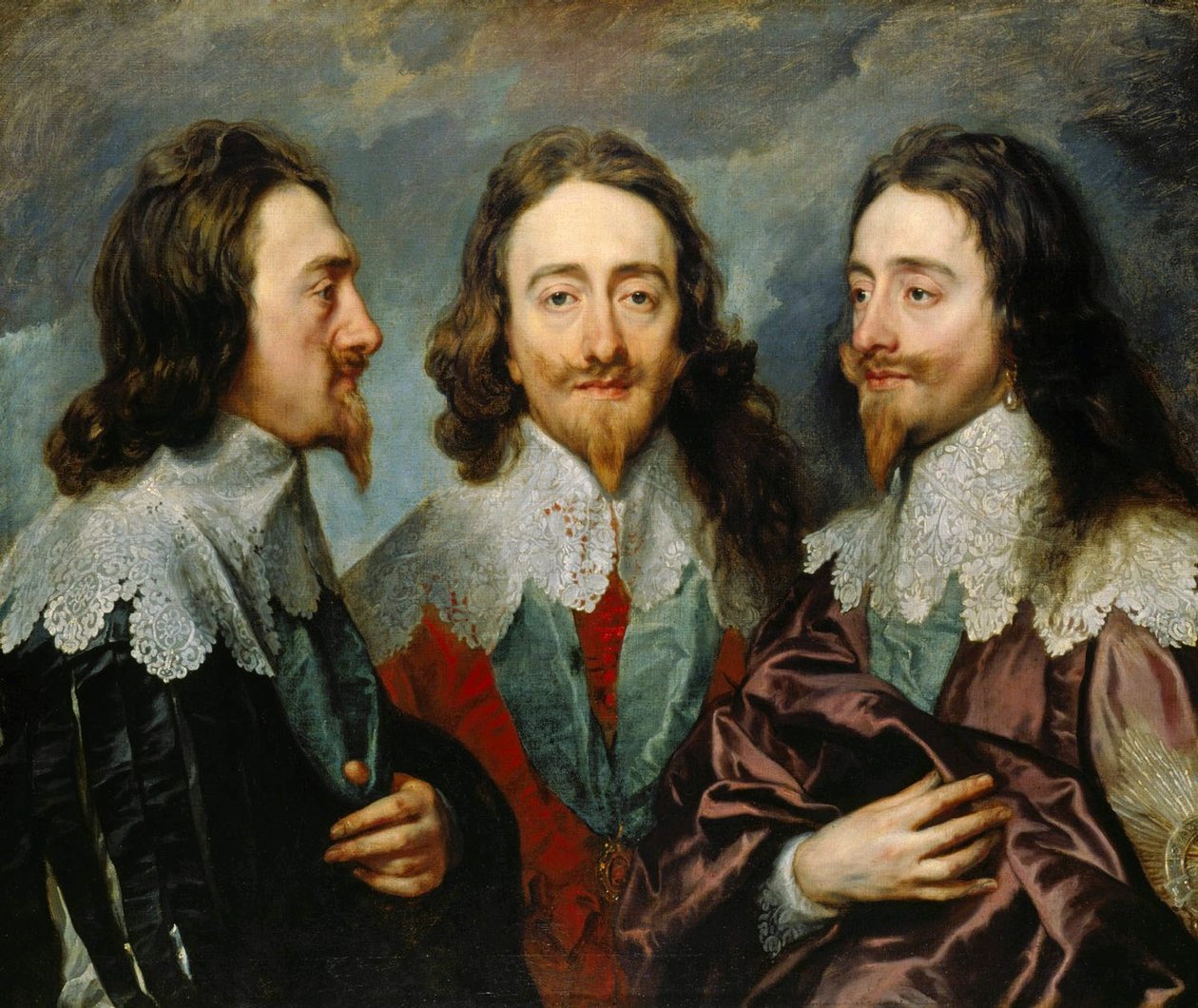 Carlos I, Rey de Inglaterra 1600-1649, desde tres ángulos El triple retrato, 1636 de Sir Anthony van Dyck