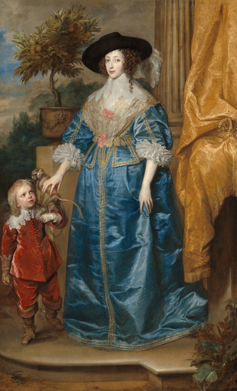 Reina Henrietta Maria con Sir Jeffrey Hudson de Sir Anthony van Dyck