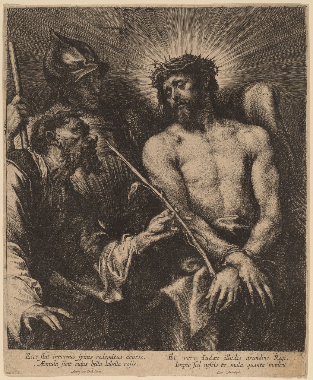 Cristo coronado de espinas de Sir Anthony van Dyck and Lucas Emil Vorsterman