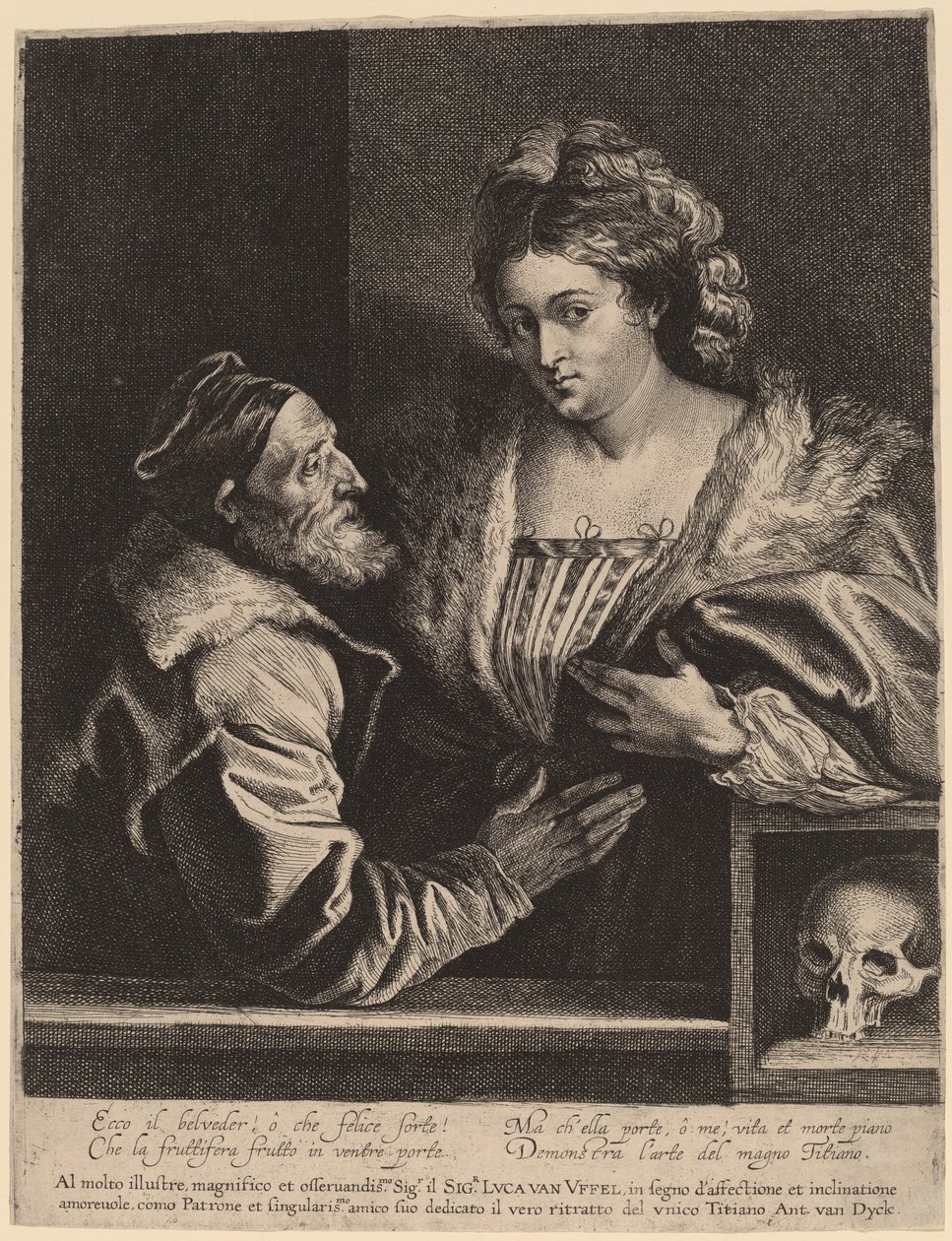 Tiziano y su amante de Sir Anthony van Dyck and Lucas Emil Vorsterman after Titian