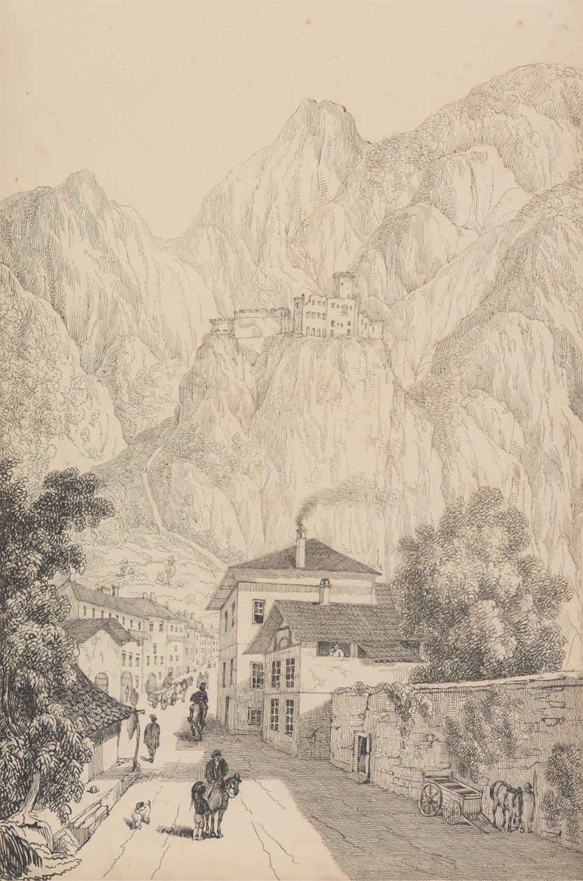 Álbum de 30 Vistas en el Tirol e Italia: Castillo de Salurn cerca de la Ciudad de Sir Charles D