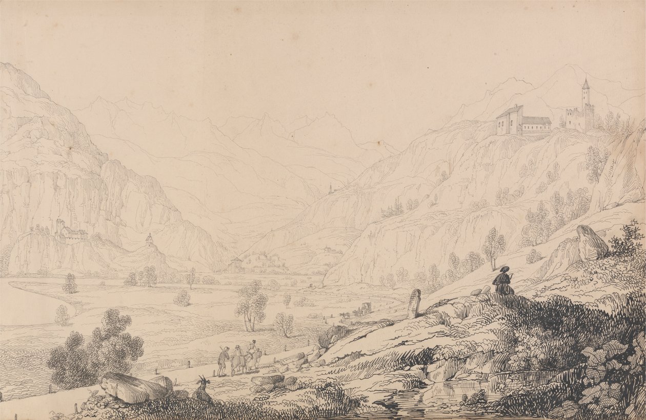 Álbum de 30 vistas del Tirol e Italia: Castillos de Wafenstein [?], Sprechenstein y Reifenstein a algunas millas del Brennero, 27 oct.r 1840 de Sir Charles D
