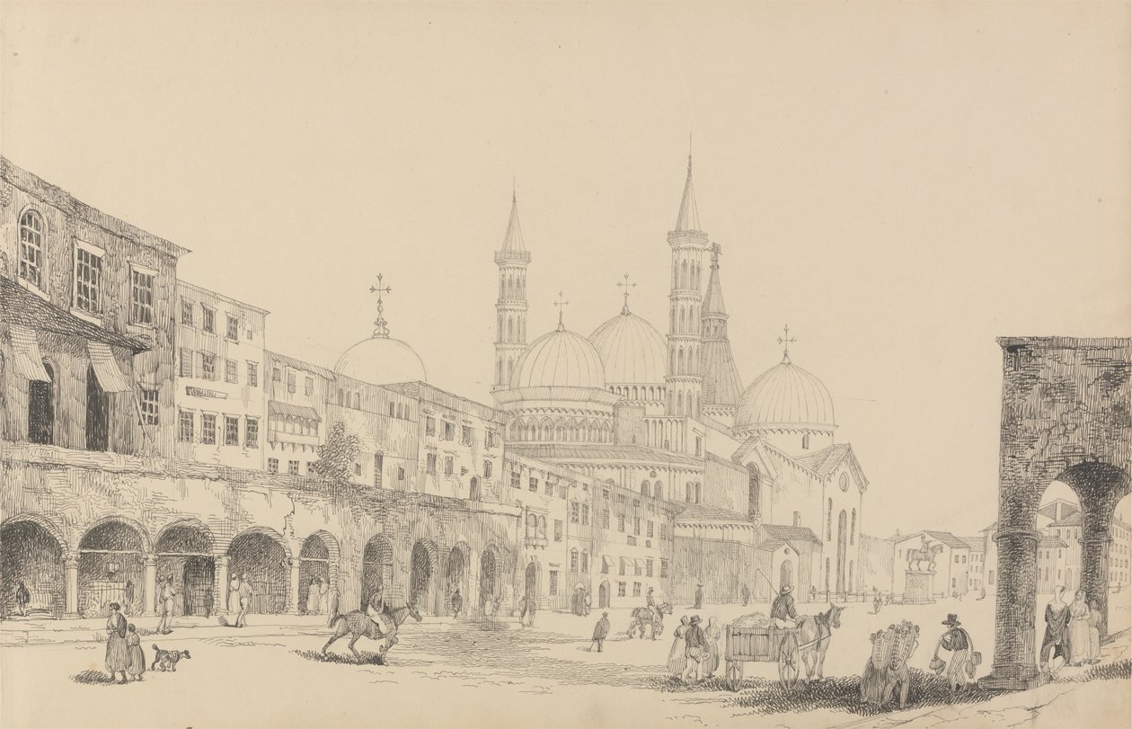 Álbum de 30 Vistas en el Tirol e Italia: Iglesia de San Antonio - Padua 3.r nov.r 1840 de Sir Charles D