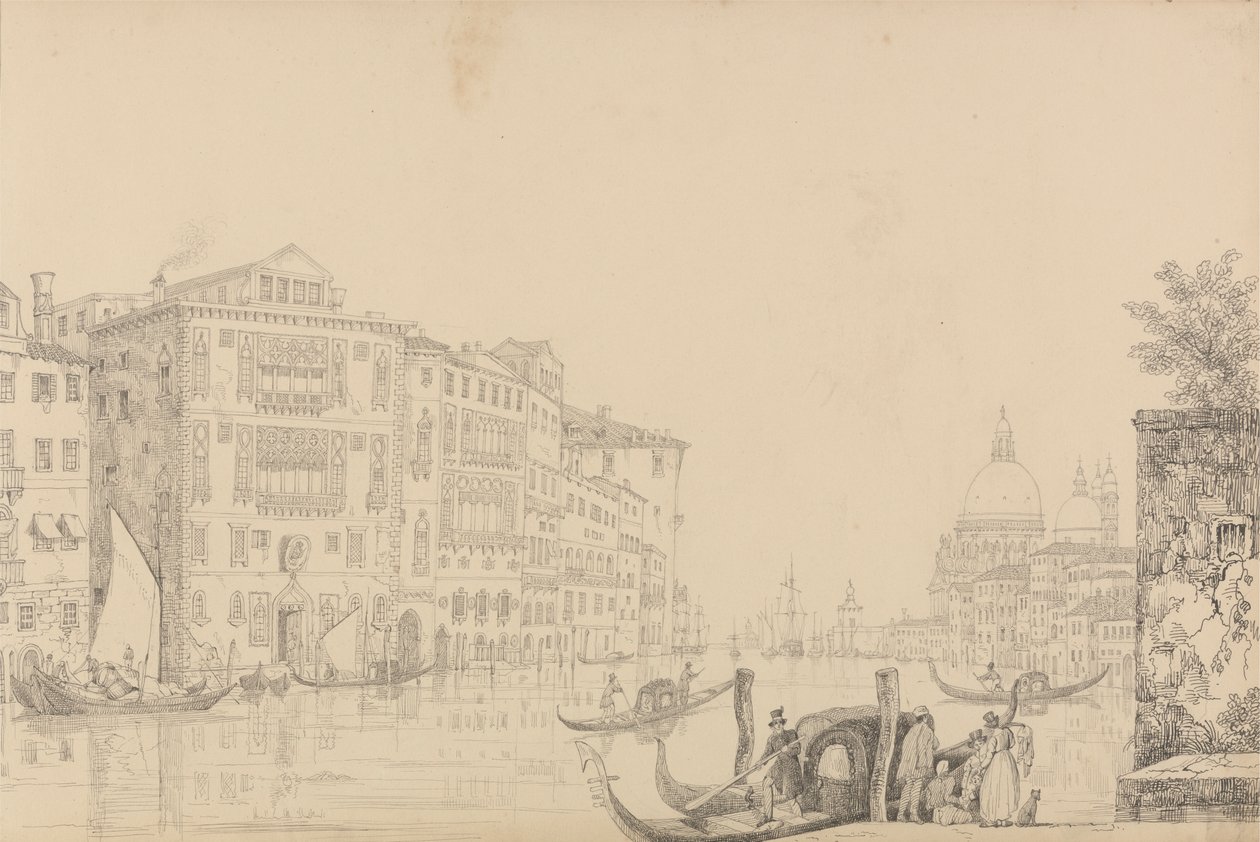 Álbum de 30 vistas del Tirol e Italia: Vista del Gran Canal 9 de noviembre de 1840 de Sir Charles D