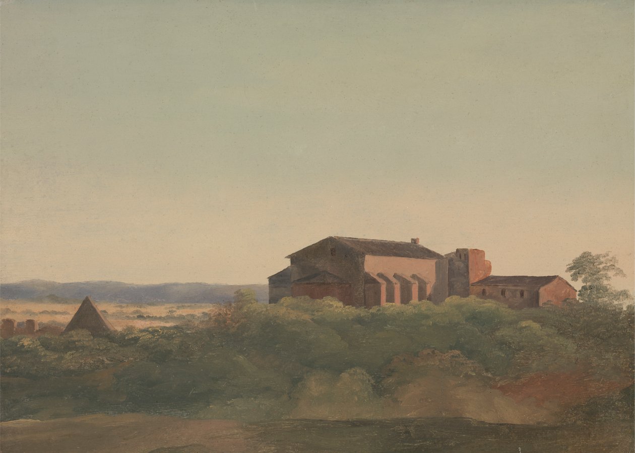 Vista de la iglesia de Santa Sabina y de la pirámide de Cestio, Roma de Sir Charles Lock Eastlake