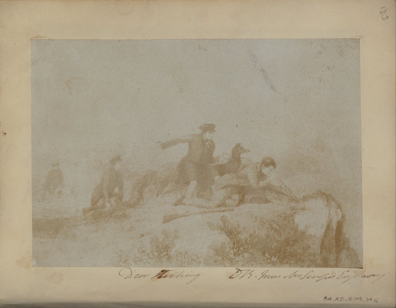 Caza de Ciervos, de un Grabado de Sir David Brewster