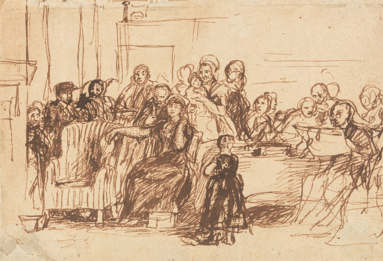 Boceto para "Leer el testamento" de Sir David Wilkie