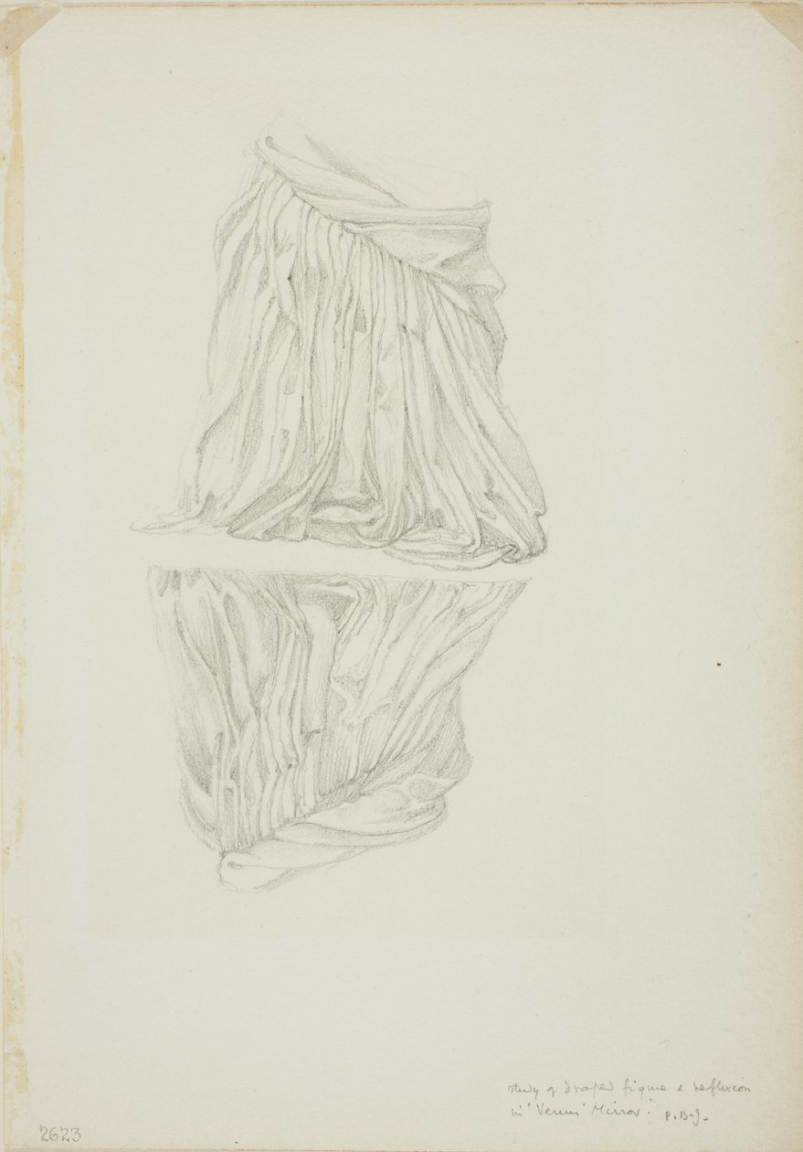 Figura Drapada y Reflejo, estudio para Espejo de Venus de Sir Edward Burne Jones