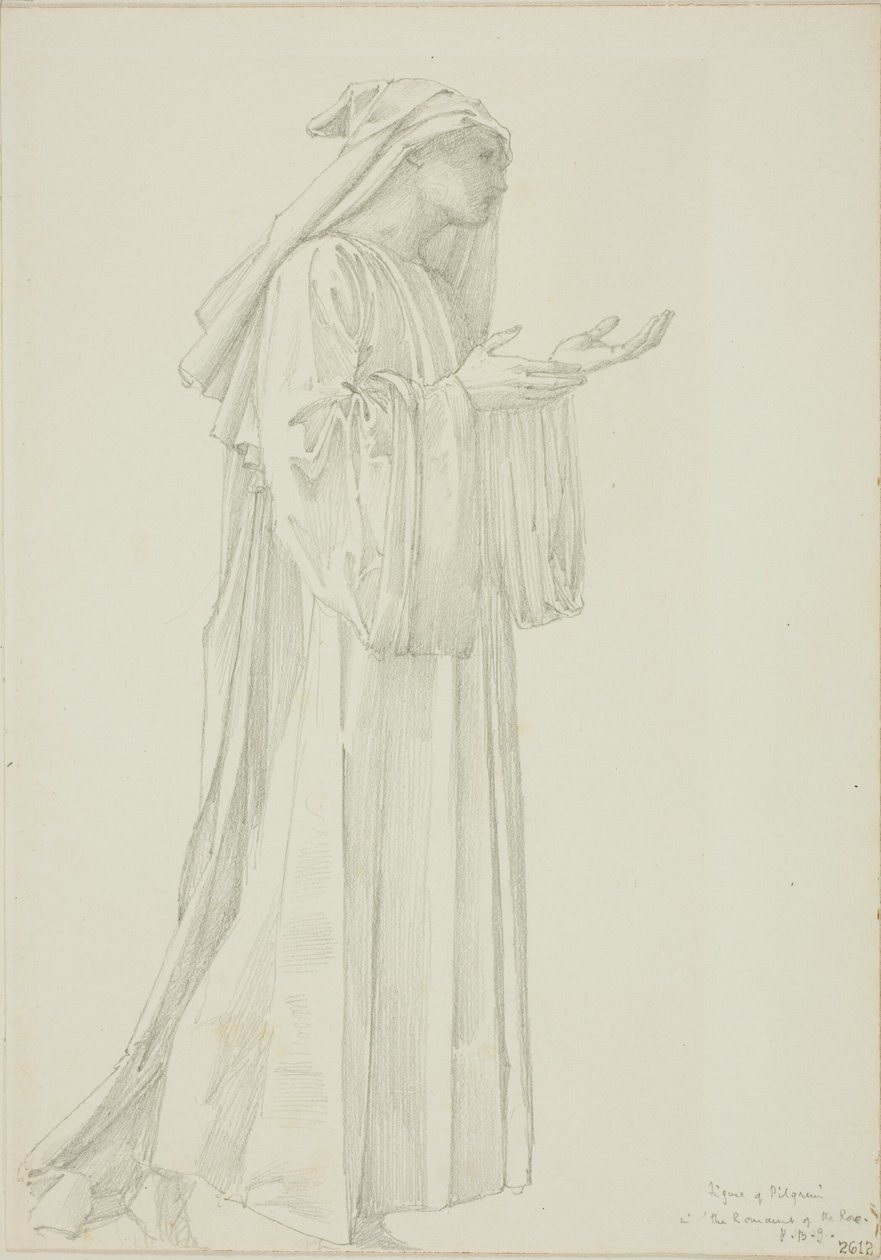 Figura de peregrino en el Romance de la Rosa de Sir Edward Burne Jones