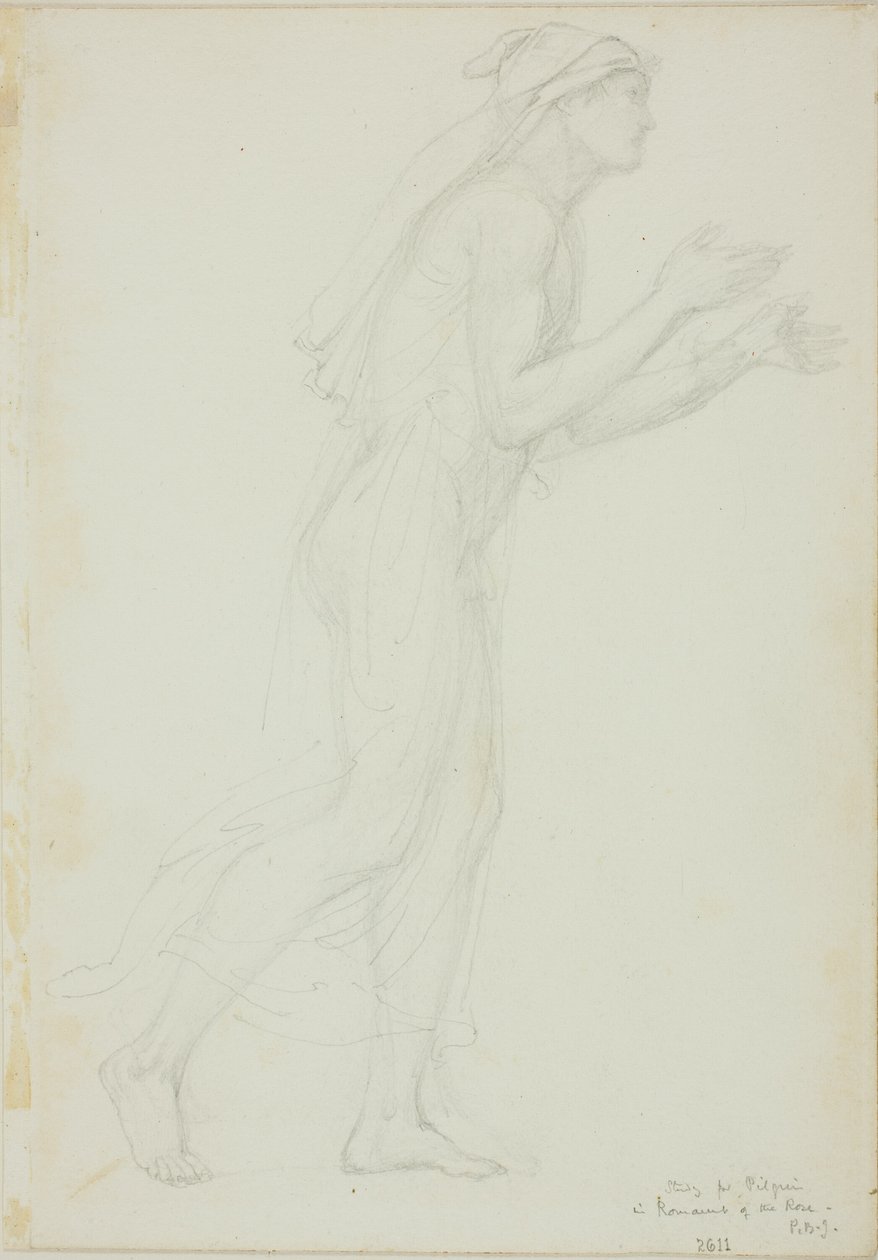 Estudio para Peregrino en Romaunt of the Rose de Sir Edward Burne Jones