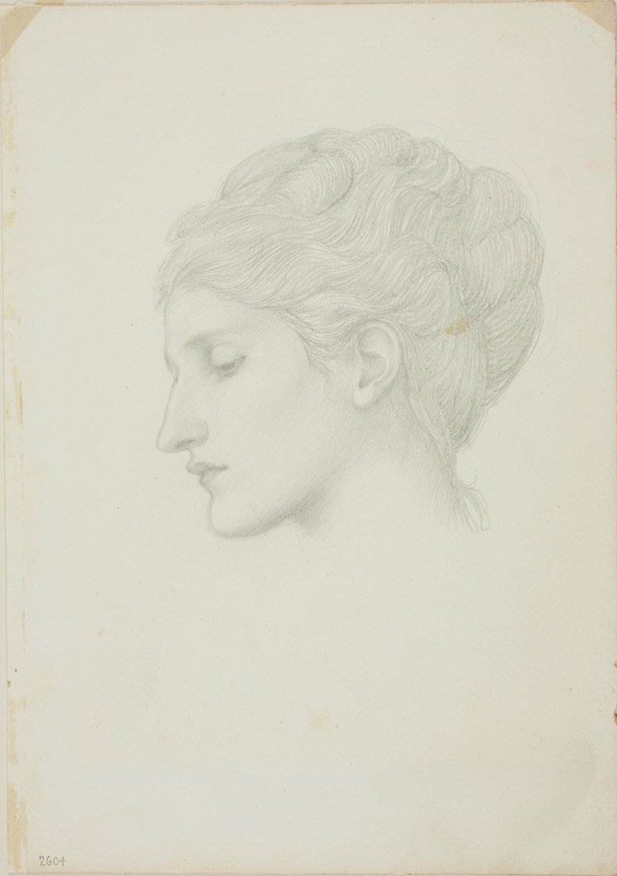 Cabeza de mujer de perfil a la izquierda de Sir Edward Burne Jones