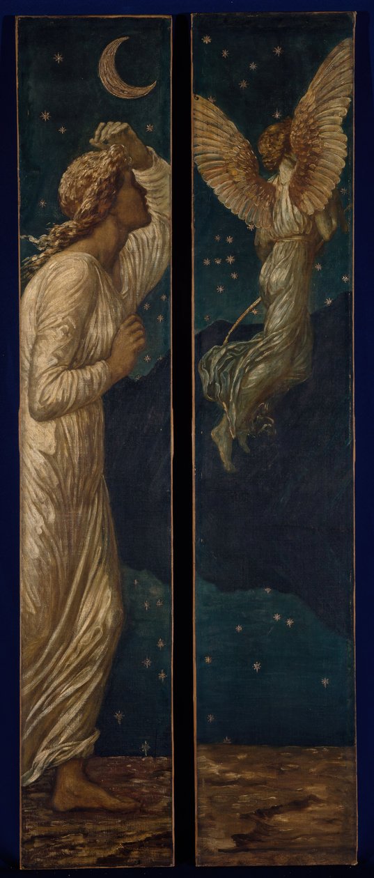 Cupido y Psique - Murales de Palace Green - Cupido huyendo de Psique, 1881 de Sir Edward Coley Burne Jones
