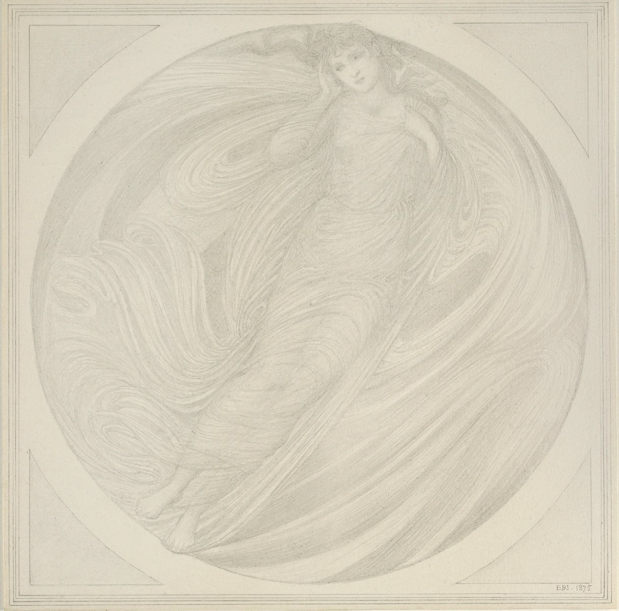 Eurídice flotando entre llamas de Sir Edward Coley Burne Jones