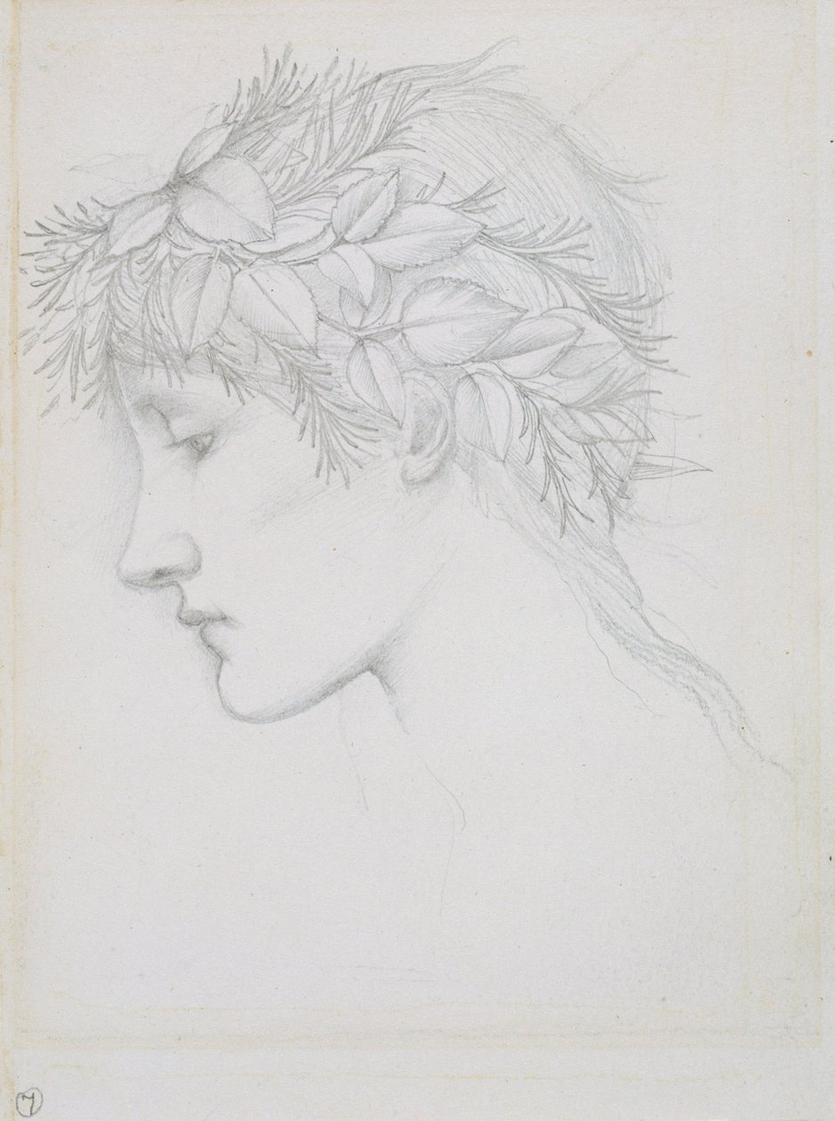 Cabeza coronada con hojas, 1897 de Sir Edward Coley Burne Jones