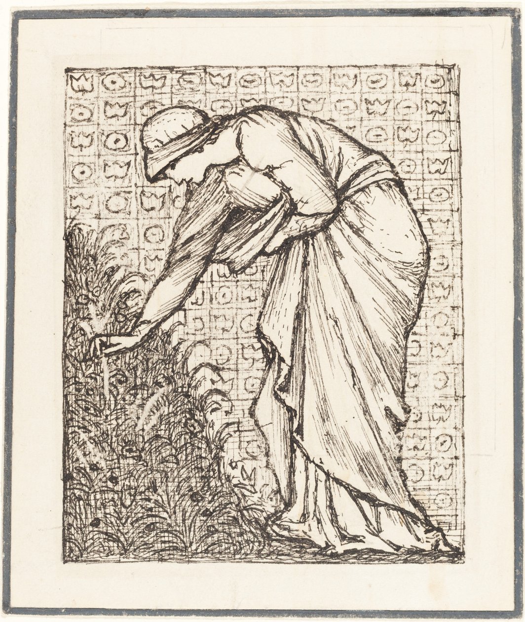 Dama recogiendo flores de Sir Edward Coley Burne Jones