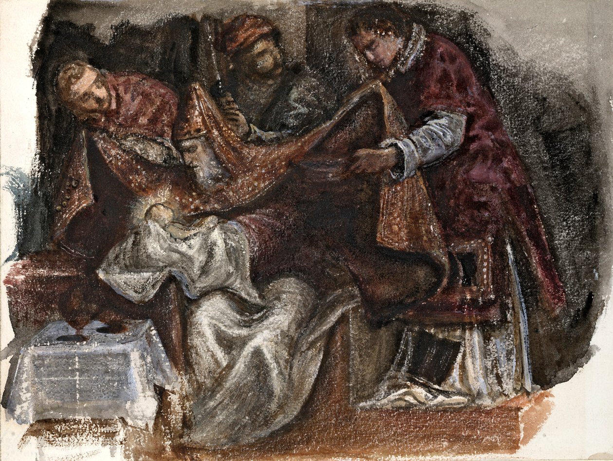 Estudio de la Circuncisión de Tintoretto en la Scuola Grande di San Rocco, 1862 de Sir Edward Coley Burne Jones