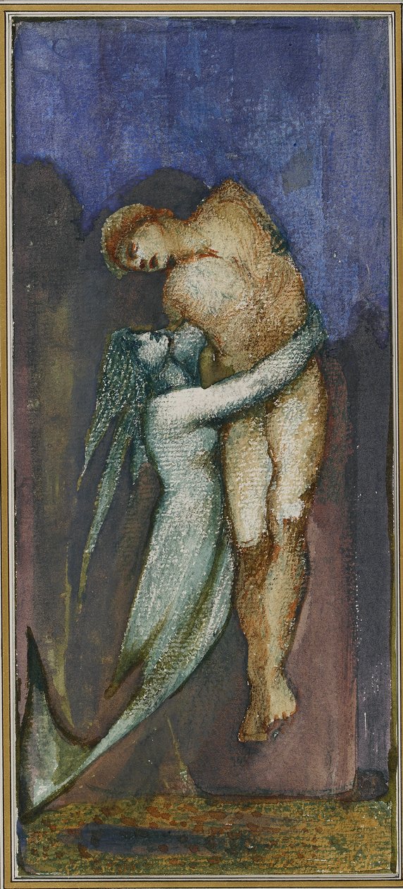 sirena y marinero ahogado del Álbum de cuarenta y ocho dibujos de Sir Edward Coley Burne Jones