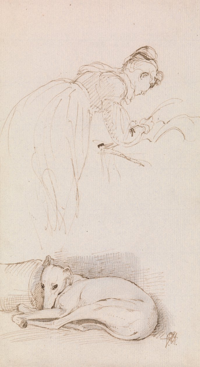 Estudios sobre la mujer y el galgo de Sir George Hayter