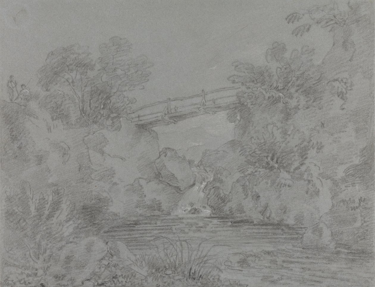 Puente sobre el estanque de Llanrwst de Sir George Howland Beaumont seventh Baronet