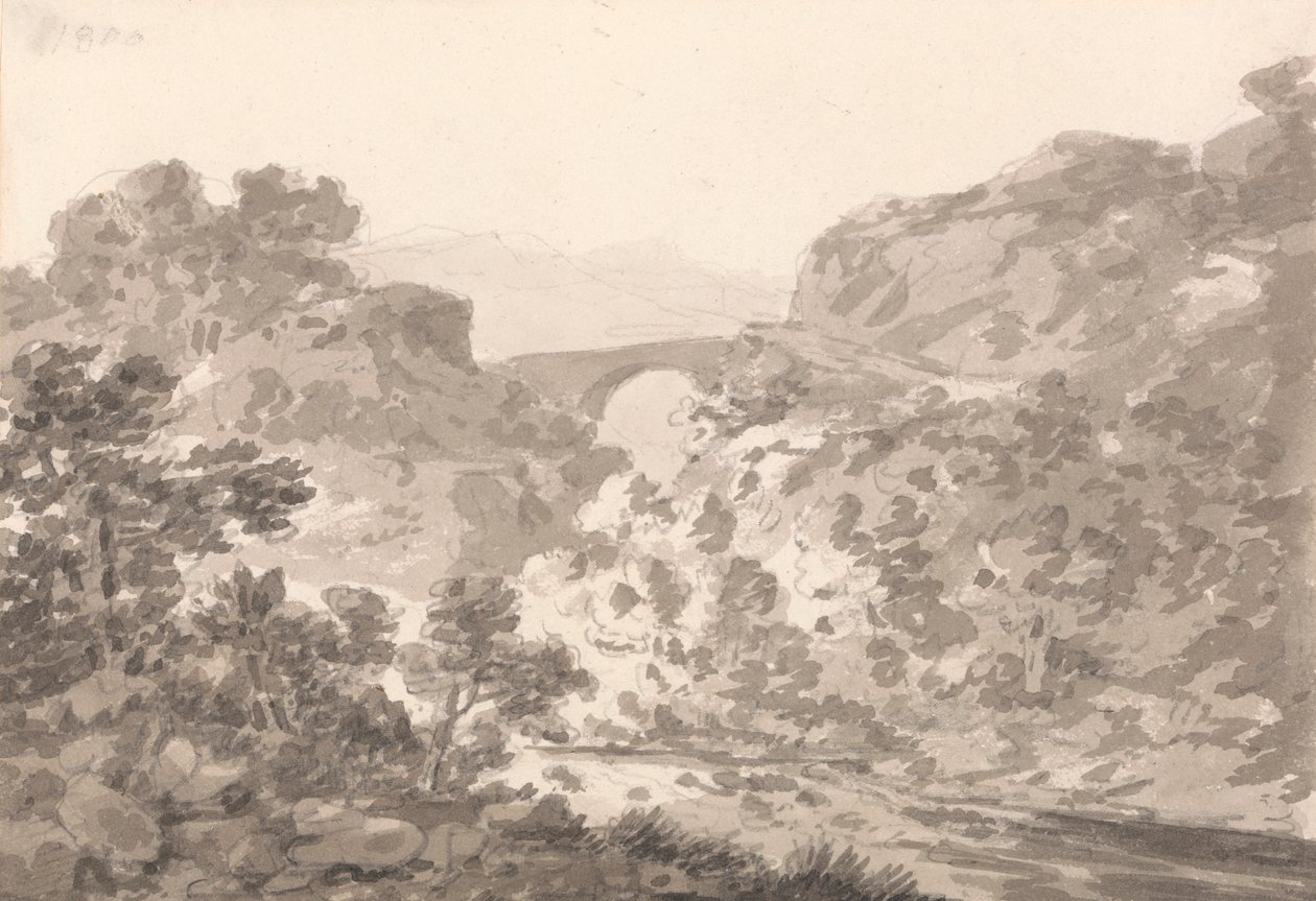 Puente sobre el arroyo, Gales del Norte de Sir George Howland Beaumont seventh Baronet