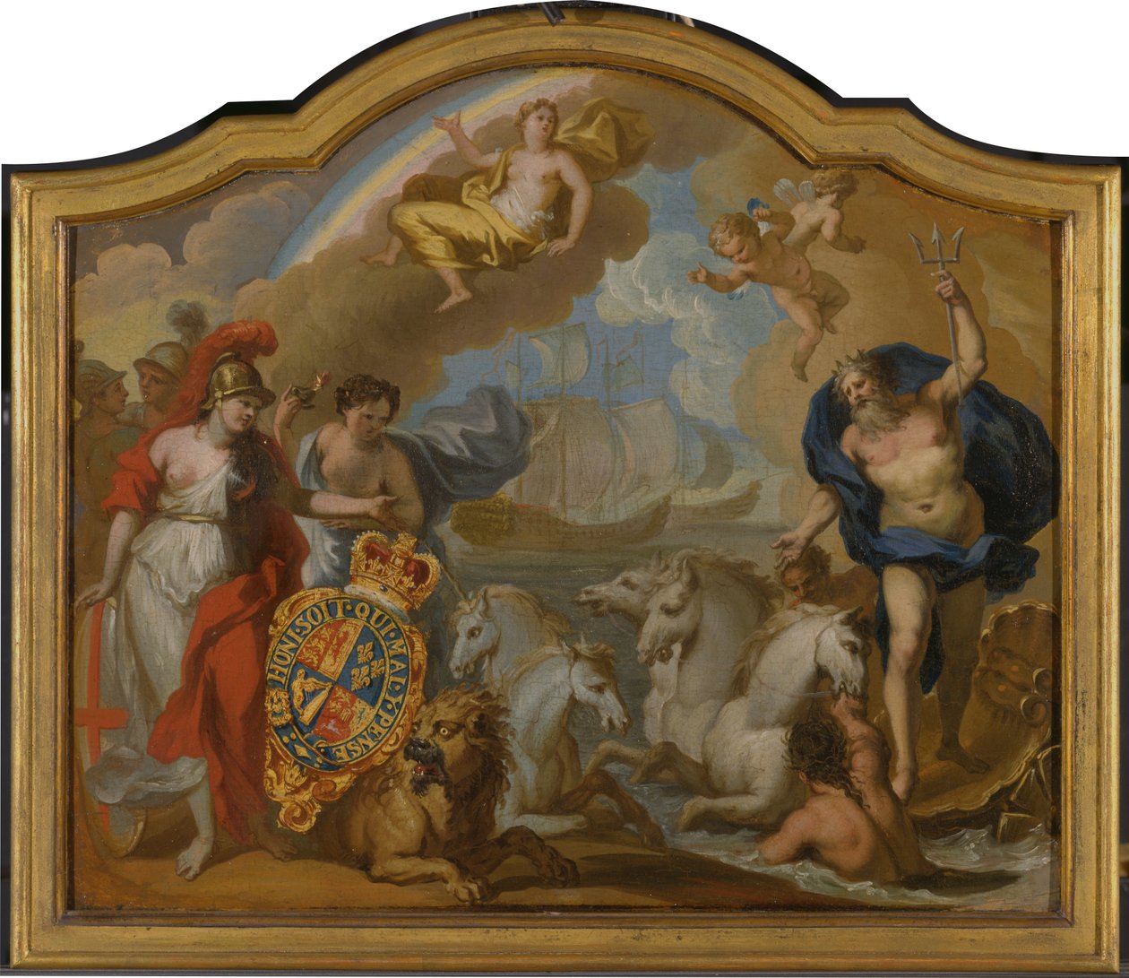 Alegoría del poder de Gran Bretaña por mar, diseño para un panel decorativo de la carroza ceremonial de Jorge I de Sir James Thornhill