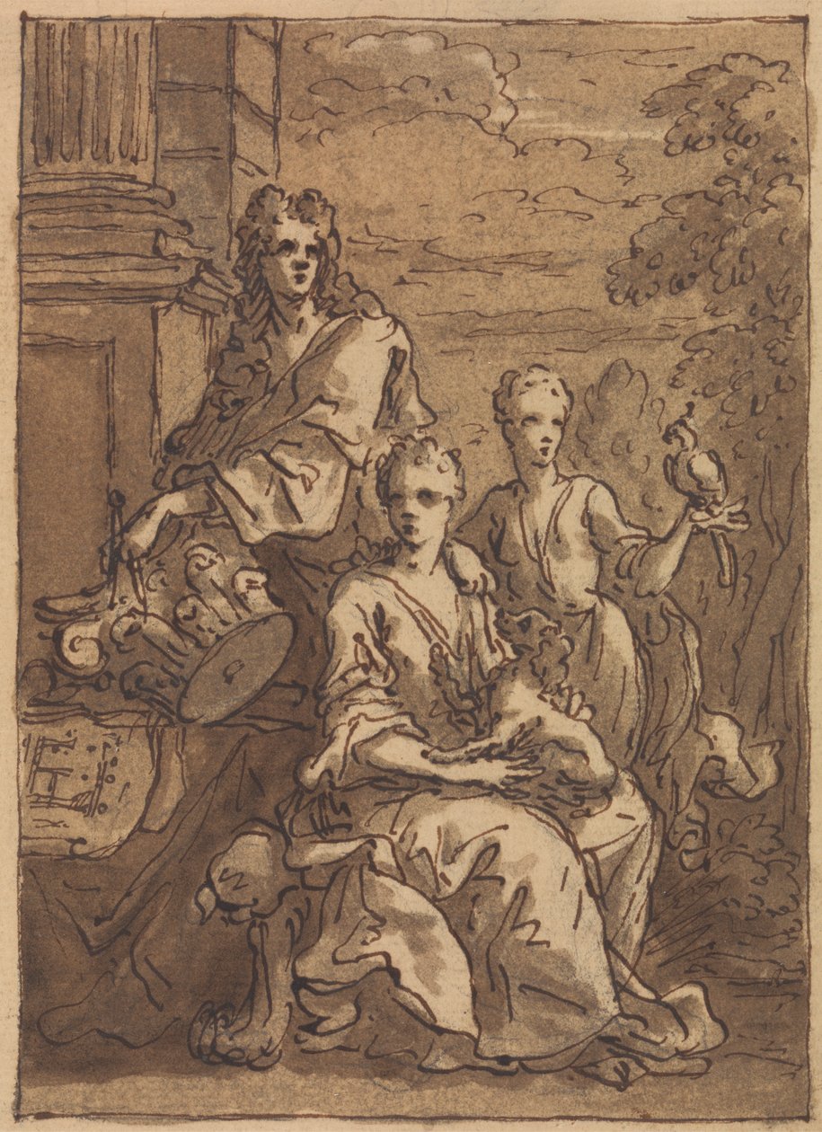 Diseño para el retrato de un arquitecto o un pintor de Sir James Thornhill