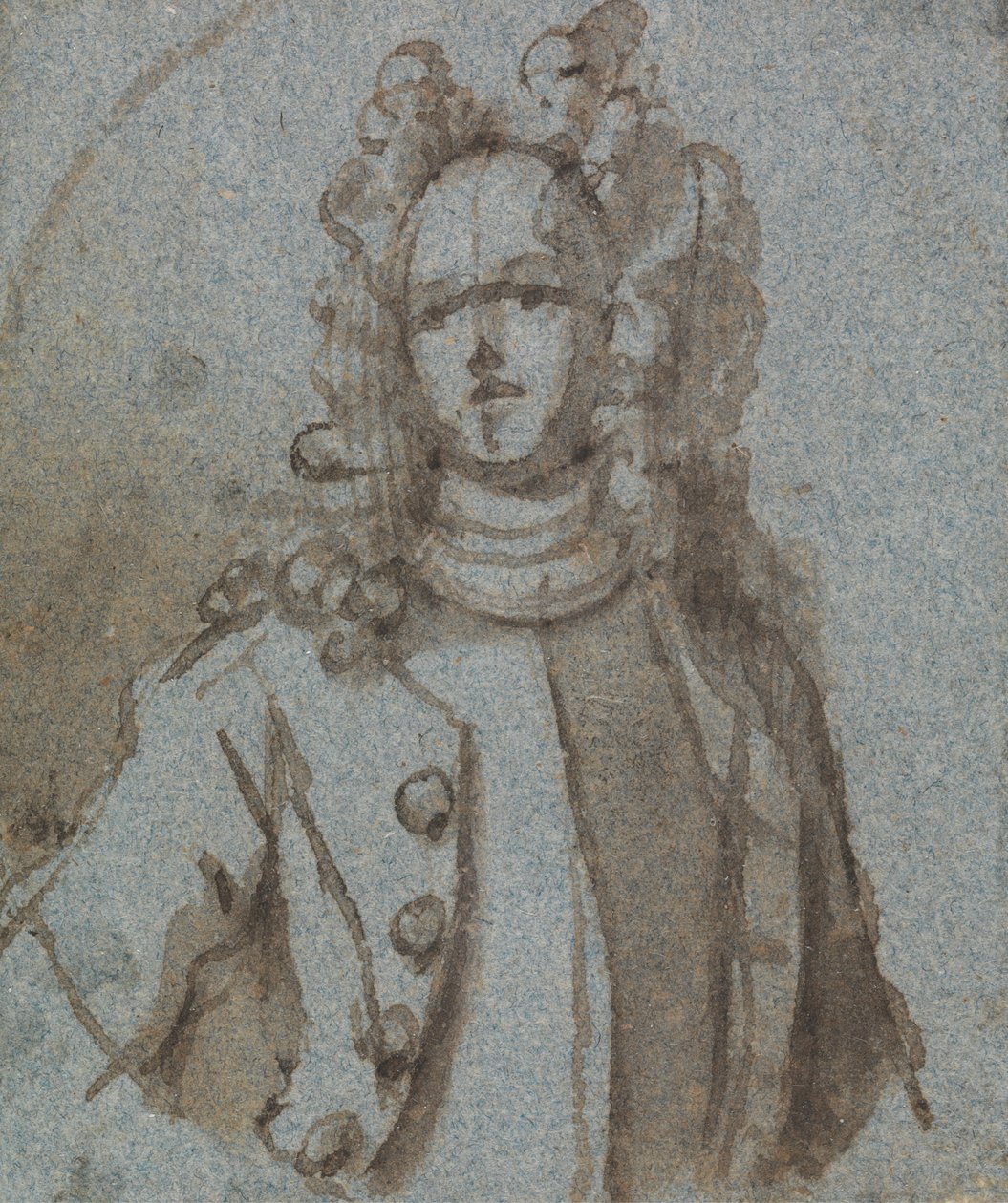 Retrato de un hombre con peluca integral de Sir James Thornhill