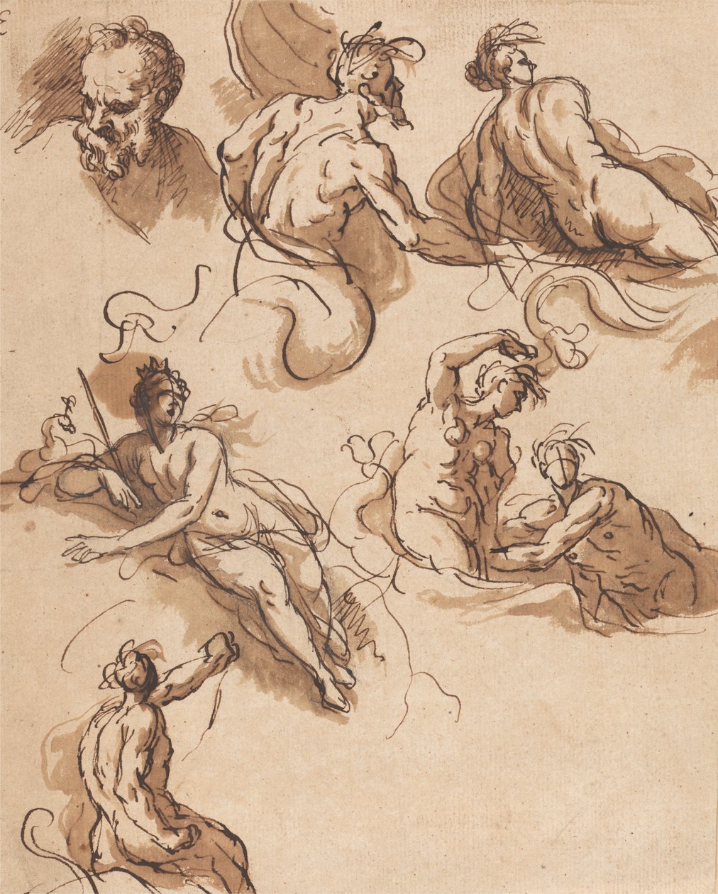 Hoja de Estudios de la Figura Clásica de Sir James Thornhill